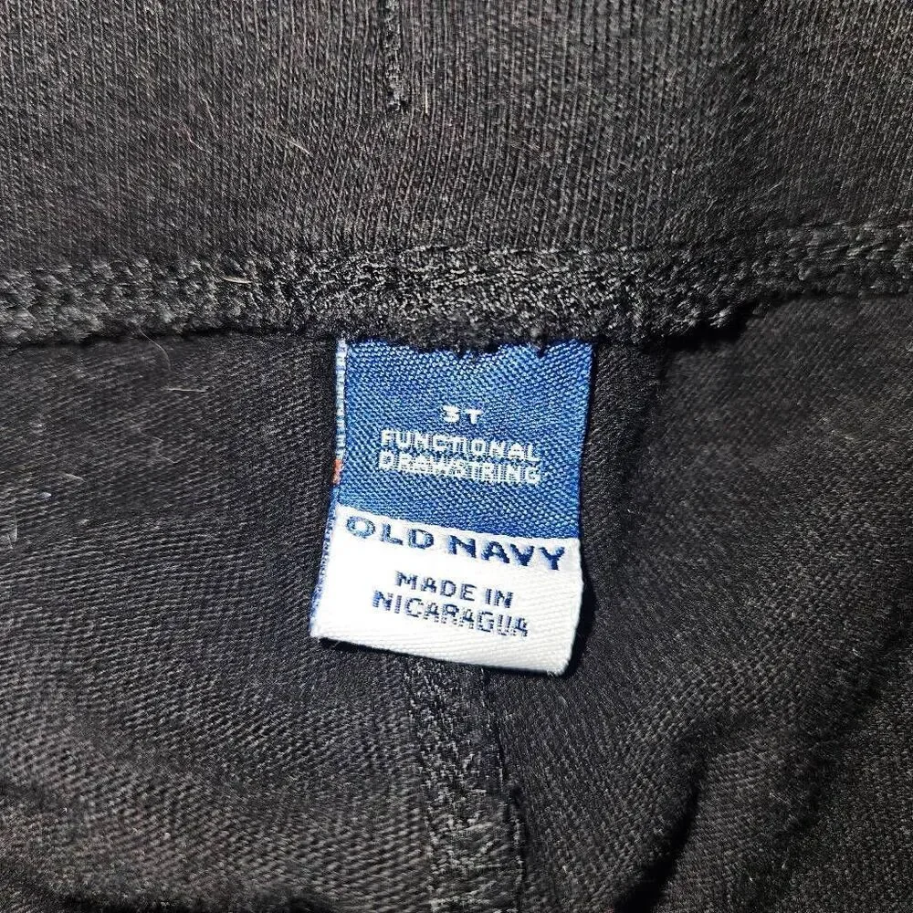 6 for $25 🎃 Old Navy Black Cotton Drawstring Sweatpants Toddler Size 3T - Picture 2 of 4